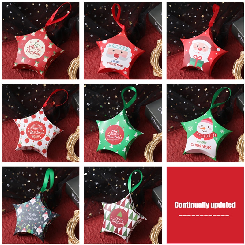 Jul femuddig stjärna godislåda julförpackningspåse jultillbehör barn födelsedagsfavoriter låda förpackning papperspåsar