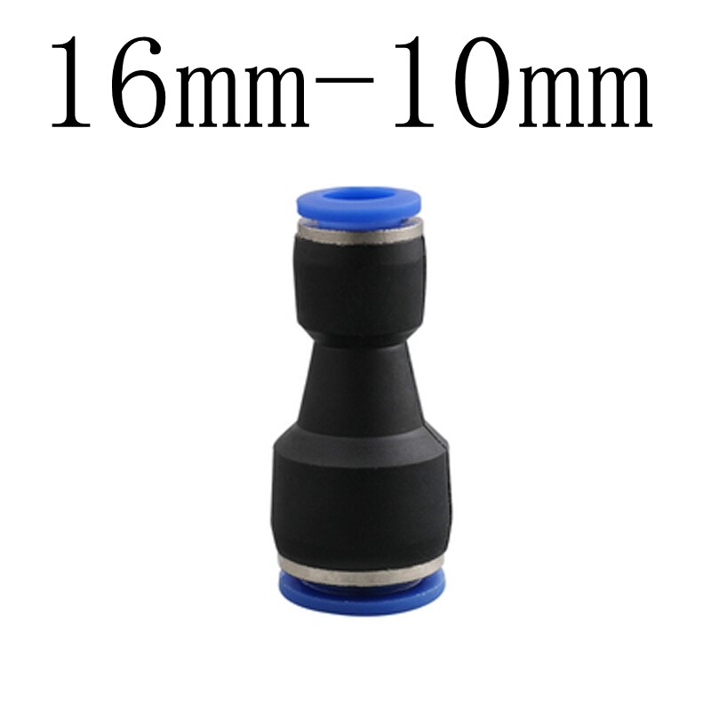 4mm 6mm 8mm 10mm 12mm 14mm 16mm Hose Tube Union Straight Reducer One Touch Air Pneumatic Push In Pipe Fitting Quick Connector: PG16-10