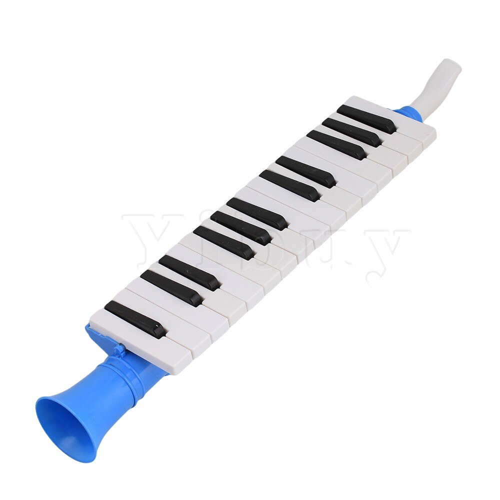 Yibuy blå lett 27 tangenter note melodica vind piano munnorgel plast