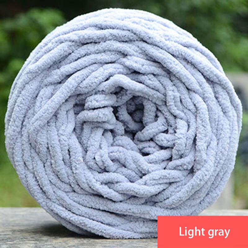 Diy Soft Breien Chunky Badstof Wol Bal Streng Sjaal Garen Pure Kleur Leuke 100G #80465: Light gray