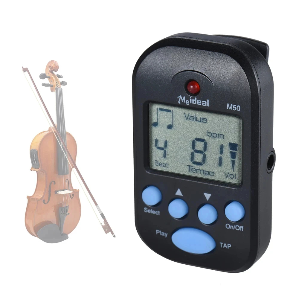 M50 Professionele LCD digitale metronoom voor gitaar, viool, bas - ritmische metronoom voor spelers van snaarinstrumenten