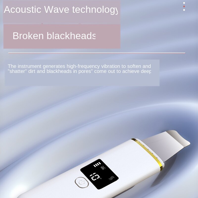 Ultrasonic Facial Skin Scrubber Ion Deep Face Cleaning Charging Skin Care Device Face Lifting Peeling Extractor