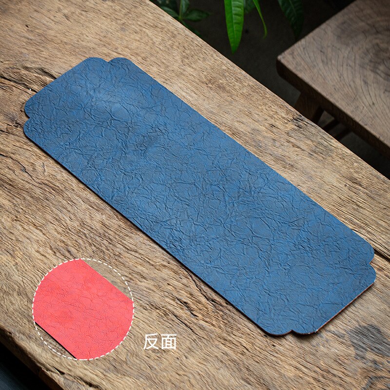 Tapis de thé sec avec nouilles en cuir, imperméable, nappe de table, Kung Fu, serviette de thé, tissu Zen trompette: A