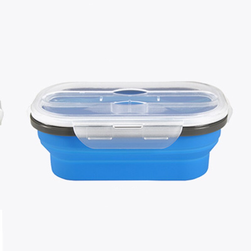 Intrekbare Vouwen Bento Box Draagbare Bento Box Voedsel-grade Voedsel Container En Vork Servies
