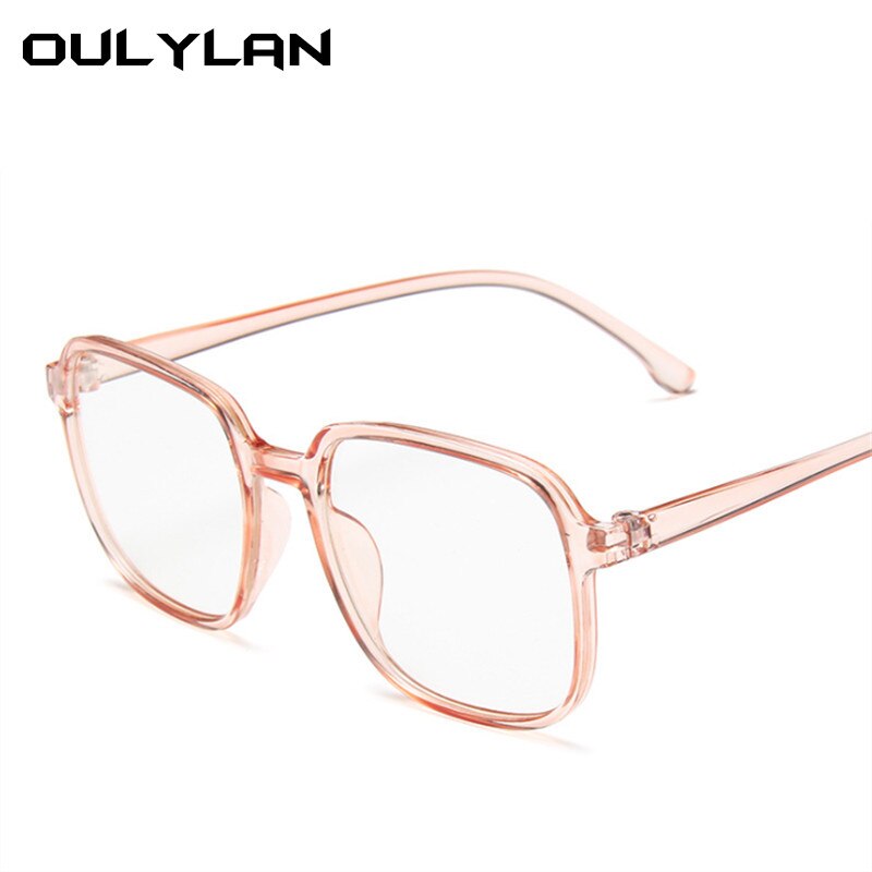 Oulylan montura transparente de anteojos para mujer Retro antiluz azul gafas de ordenador para hombres Trend monturas de gran tamaño para gafas