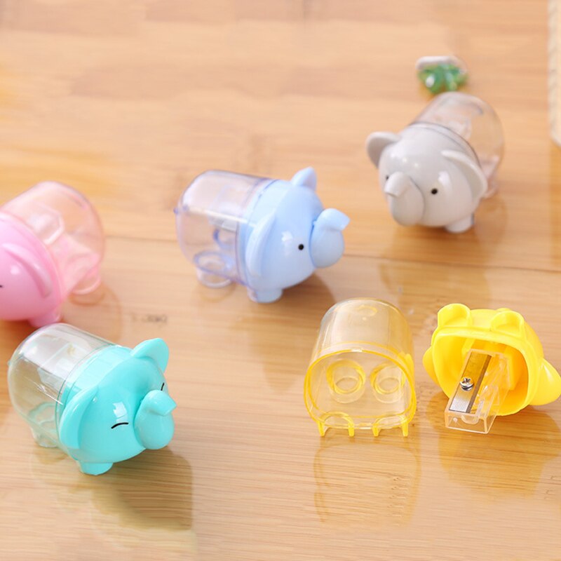 Sacapuntas lindo de un solo agujero, sacapuntas Kawaii de elefante para niñas, para niñas, suministros para la escuela, papelería coreana