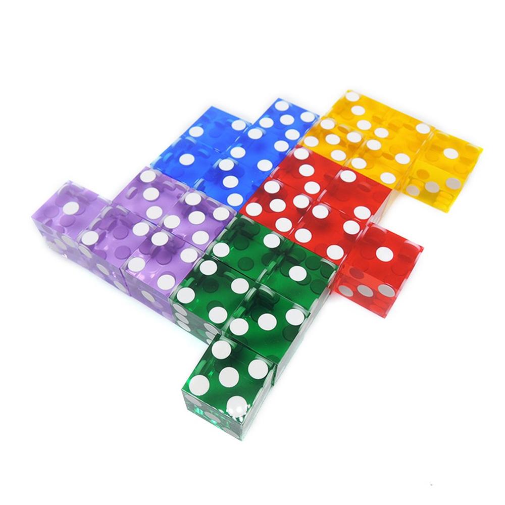 5 pièces haut Grade 19mm Casino dés avec les bords et les numéros de série translucide clair D6 dés réel dés