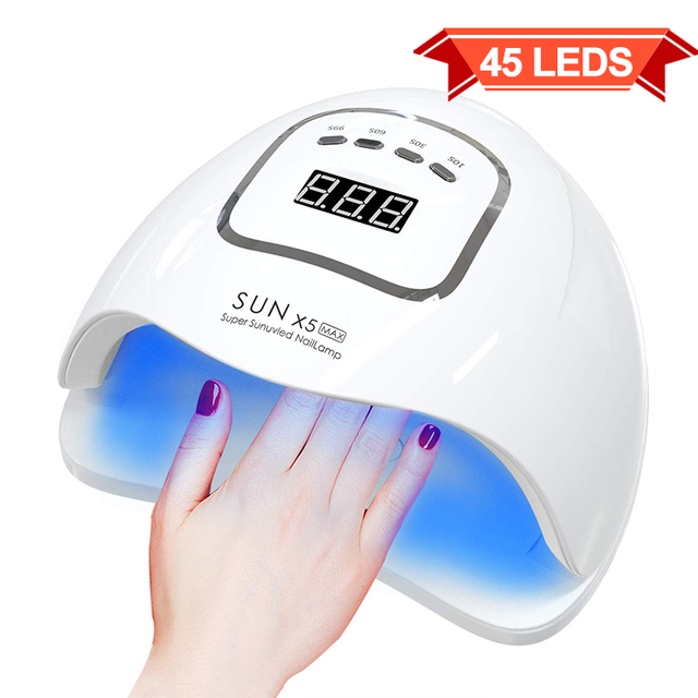 Lámpara de uñas de Gel UV Led de alta potencia, 256W, esmalte de cabina, 57 LED, equipo de secado para lámpara de manicura: SUN X5 Max / US