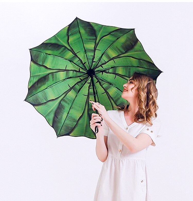 Banana Leaf Umbrella Rain Women uv Protection Leaf Umbrella For Men Women Windproof Foldable Umbrellas Female: A