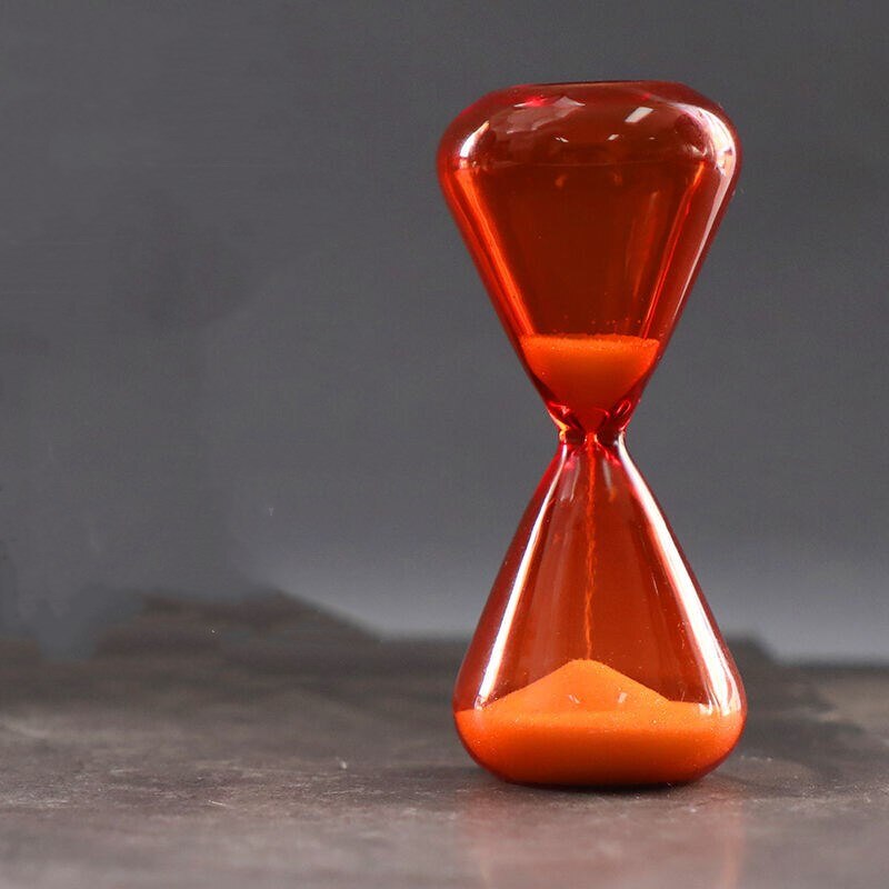 Reloj de arena de cristal naranja, cronógrafo con temporizador, cuenta atrás, de cumpleaños, decoración del hogar, 5/15/30 minutos