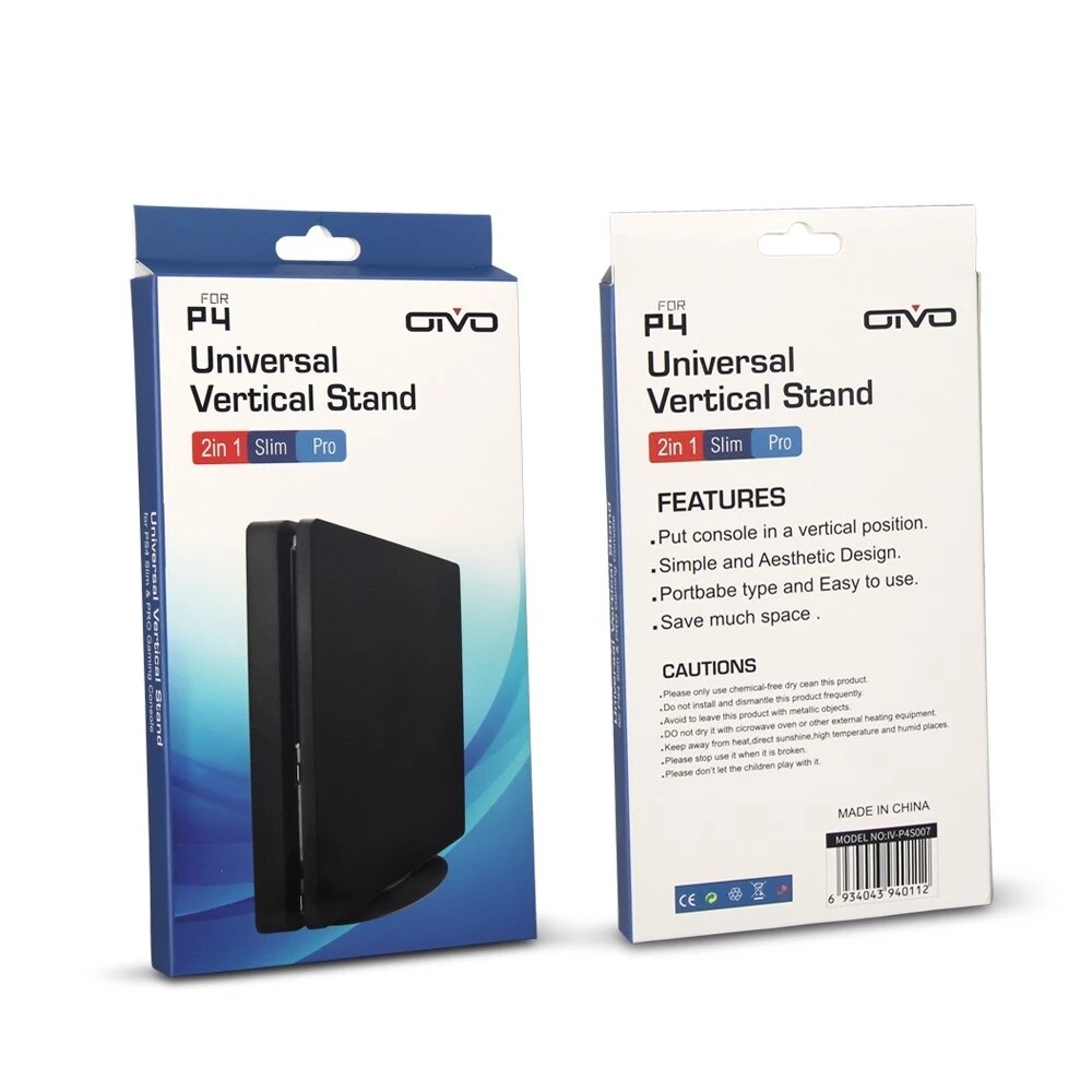 2-in-1 Vertical Stand For PS4 PRO And SLIM Console PS4 Slim /PS4 Pro Universal 2-in-1 Vertical Stand Station