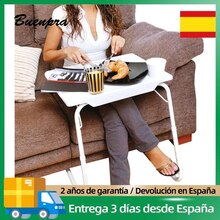 Mesa Auxiliar Plegable Portatil Ajustable para Cama Escritorio Ordenador Soporte Resistente Multifunción Blanco Hogar BN1008