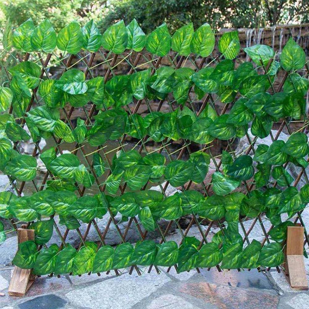 Sisäänvedettävä keinotekoinen puutarha -aita laajennettava faux muratti yksityisyys aita puu viiniköynnökset kiipeilyteline puutarhanhoito kasvi kodin koristeet