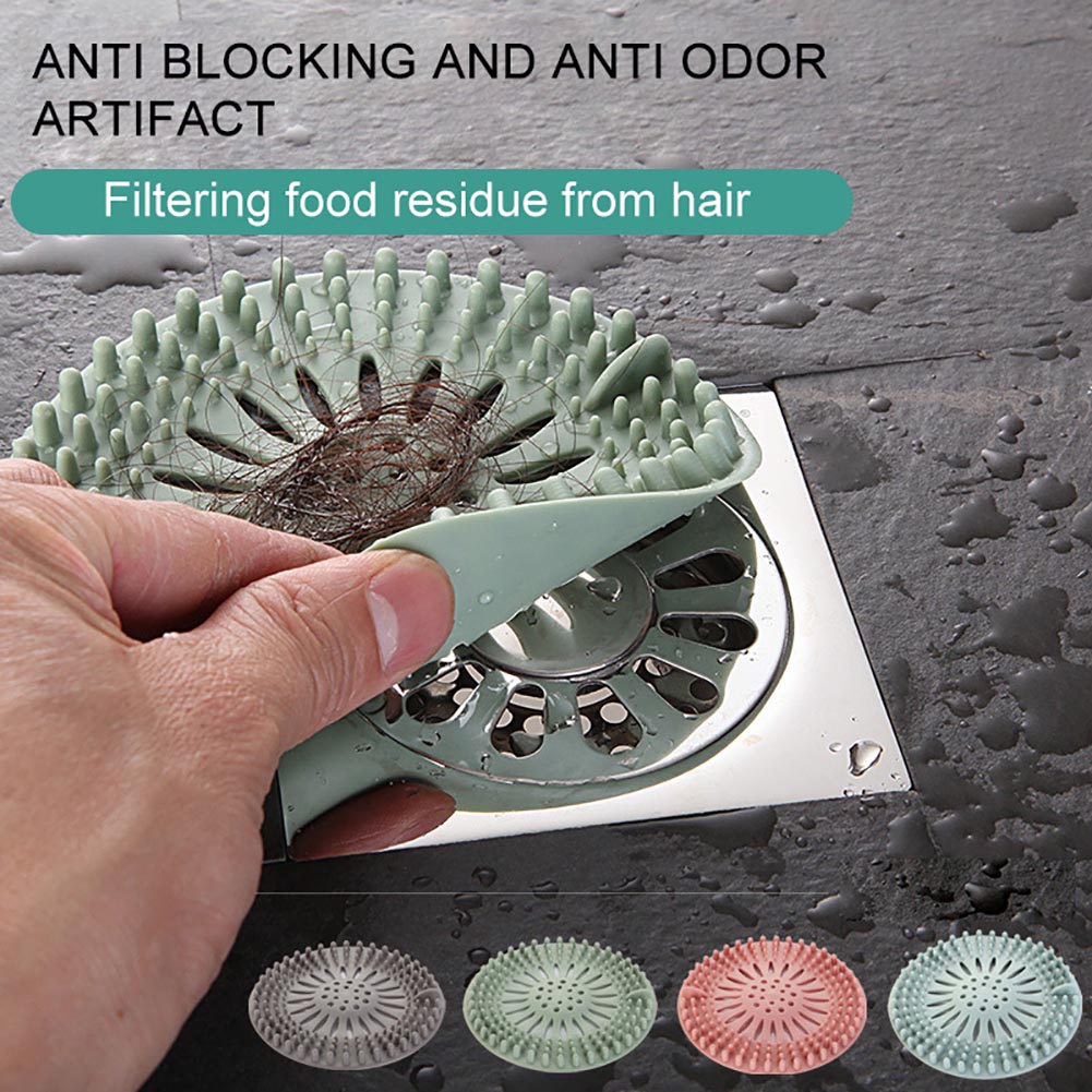 Hårfanger silikone hårproppefælde brusebad anti-blokerende filter let at installere og rengøre badeværelset køkken køkken tilbehør