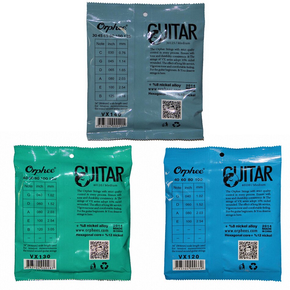 Cordas de aço hexagonal orphee, fio de liga de níquel de aço elétrico, luz média forte 4/5/6 para escolher