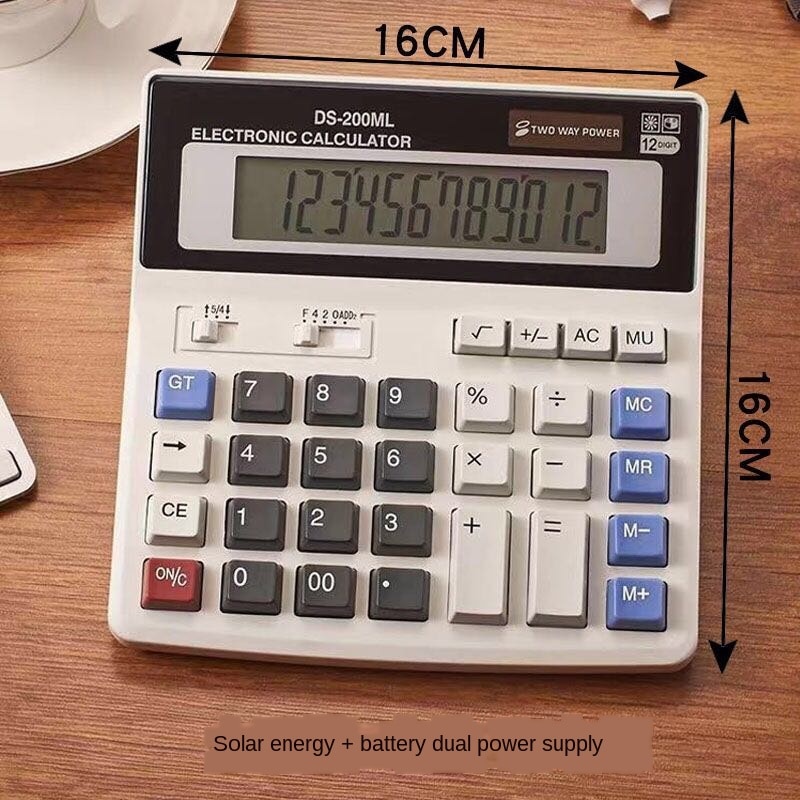 Large Voice Solar Calculator Office Supplies Multifunctional Financial Accounting Electronic Special Computer Students Battery