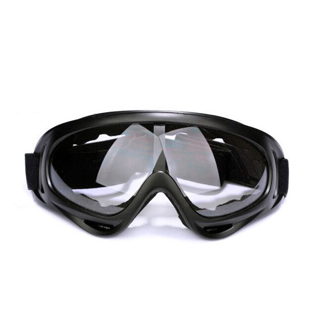 Outdoor skibril motor snowboard sport anti wind stof motorbril abs kunststof reflecterende lens: Transparant