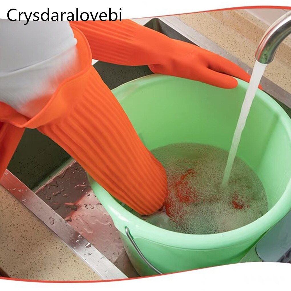 45/55Cm Waterdichte Huishoudhandschoenen Verlengen Ultra Lange Rode Keuken Wassen Gerechten Auto Schoonmaken Rubberen Handschoenen