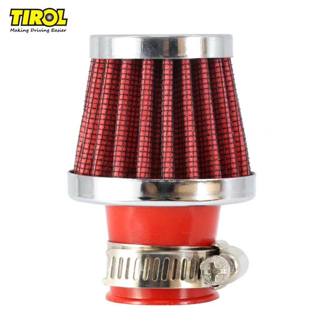 Tirol T11603c Universal Red Mini Koude Lucht Intake 25 Mm Ronde Tapered Auto Luchtfilters