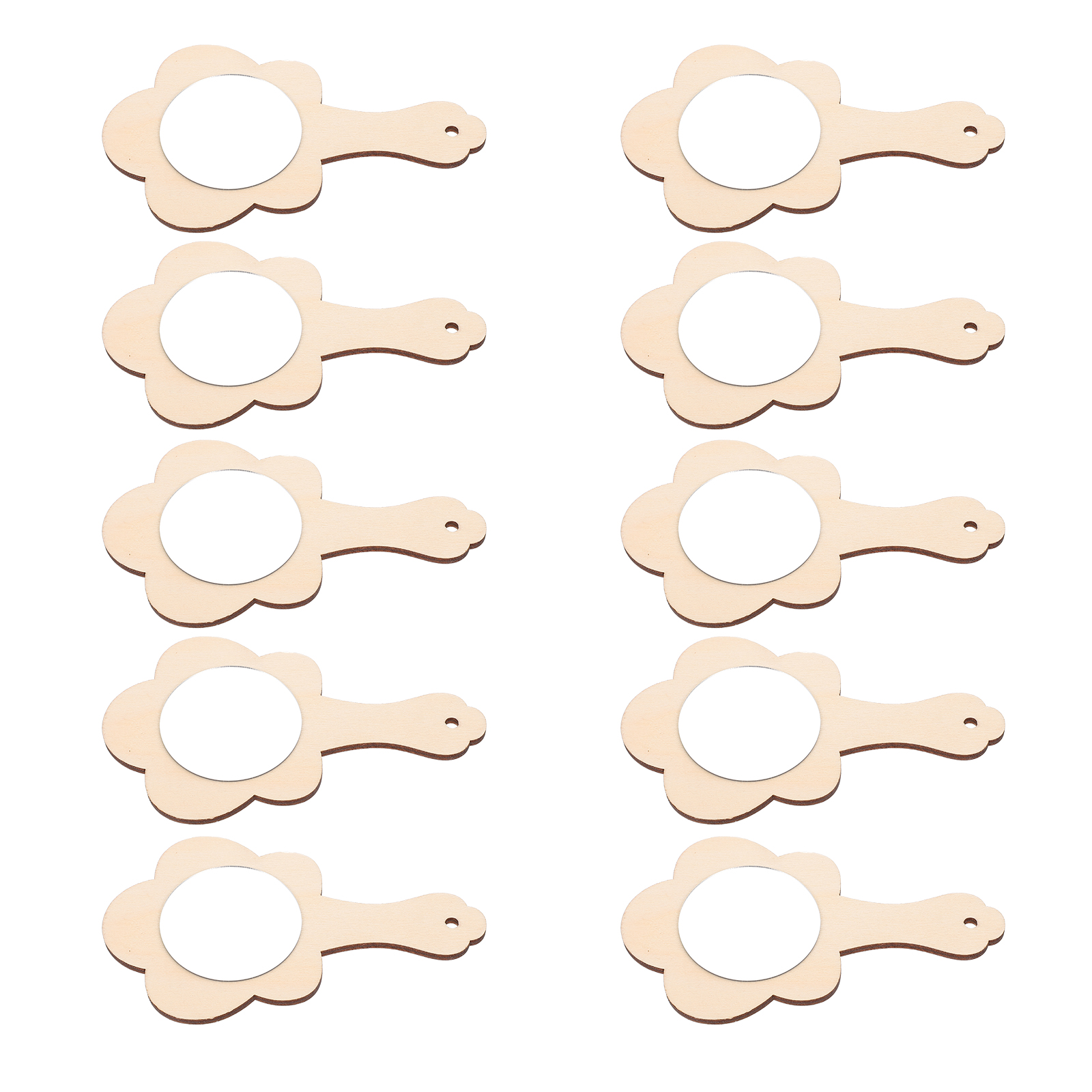 Espejo de madera para manualidades, espejo de mano de madera sin terminar, proyectos para niños, actividades de manualidades para niños, 10 piezas