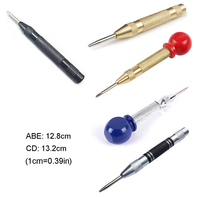 Heavy Duty Automatic Center Pin Punch Loaded Marking Holes Wood Press Dent Marker Woodwork Tool Drill Bit