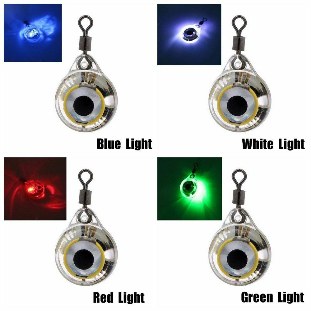 Señuelo de pesca con luz LED, forma de ojo, calamar, luminoso, para atraer peces, IP68, 20x