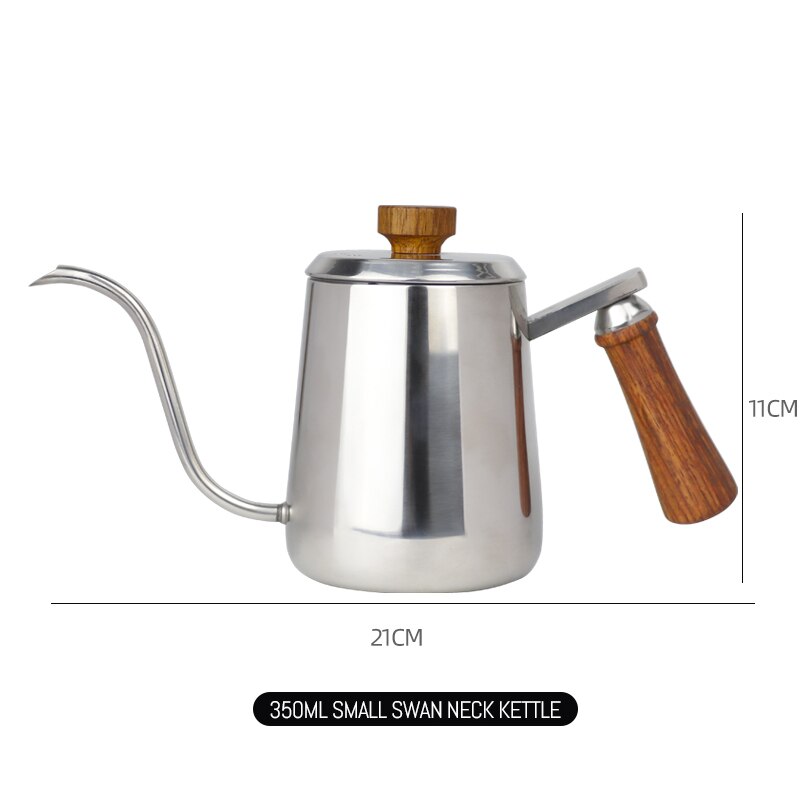 Hand brewed coffee wooden handle long beaked pot swan neck inverted pot 350ml / 600ml Coffee maker Teapot Electric kettle: 350ml