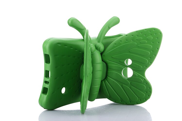 Schokbestendig Eva Case Voor Samsung Galaxy Tab 3 7 Inch P3200/T110/T111/T210/T211, 3D Cartoon Vlinder Kinderen Veilig Tablet Stand Cover: Green