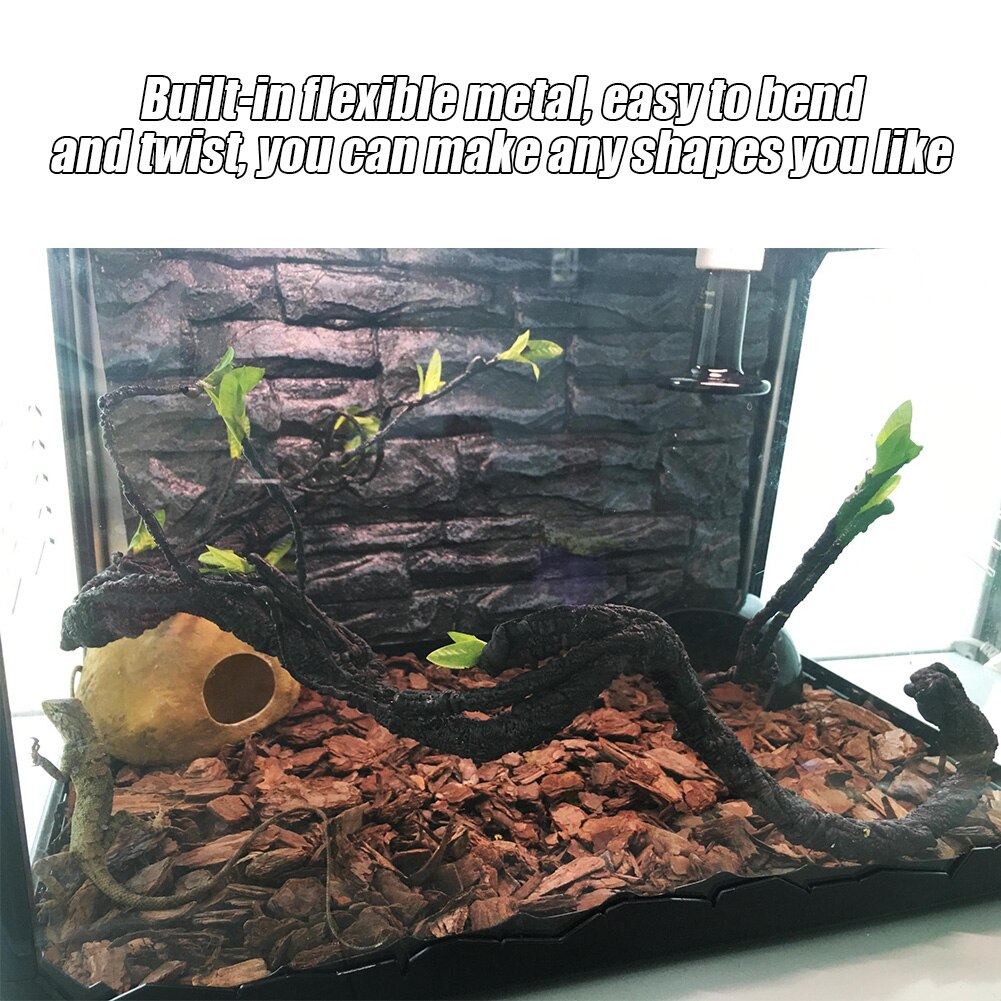 Kunstmatige Slangen Gecko Terrarium Reptiel Wijnstok Dierbenodigdheden Klimmen Kleine Dieren Tak Buigbare Chameleon Kooi Habitat Spider