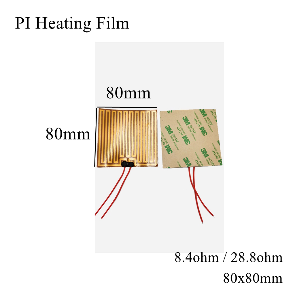 80x35mm 5V 12V 24V 110V 220V Pi Heizung Film Polyimid Klebstoff Elektrische heizung Platte Tafel Pad matt Kraftstoff Folie Öl Motor- Panzer: 80x80mm