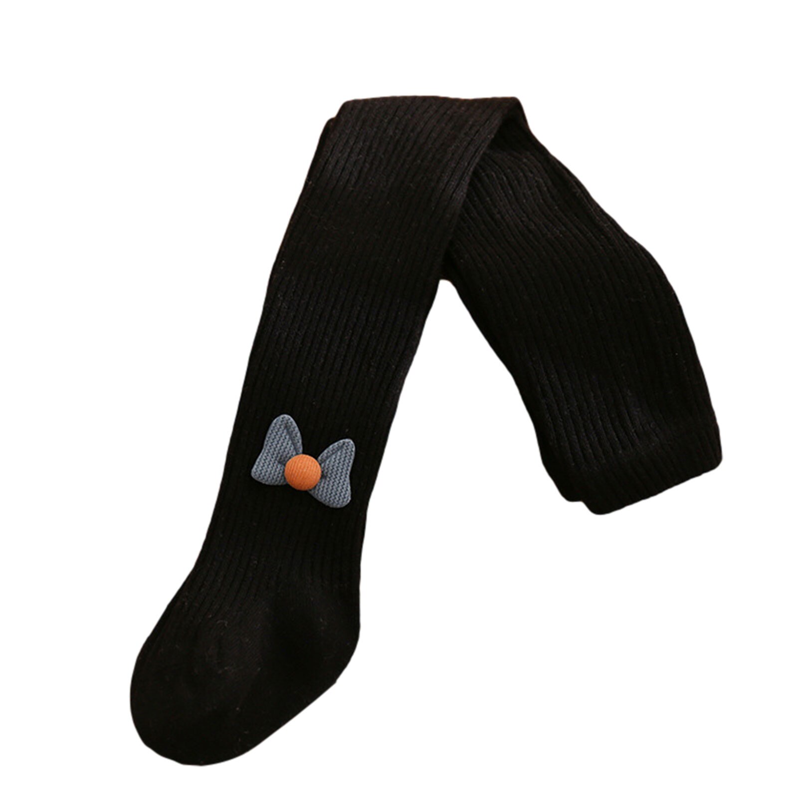 6-24M Kinder Frühling Herbst Winter Bowknot Strumpfhosen Einfache Baumwolle Baby Mädchen Strumpfhosen Kinder Infant Gestrickte Collant Strumpfhosen: Black / 6-12 M