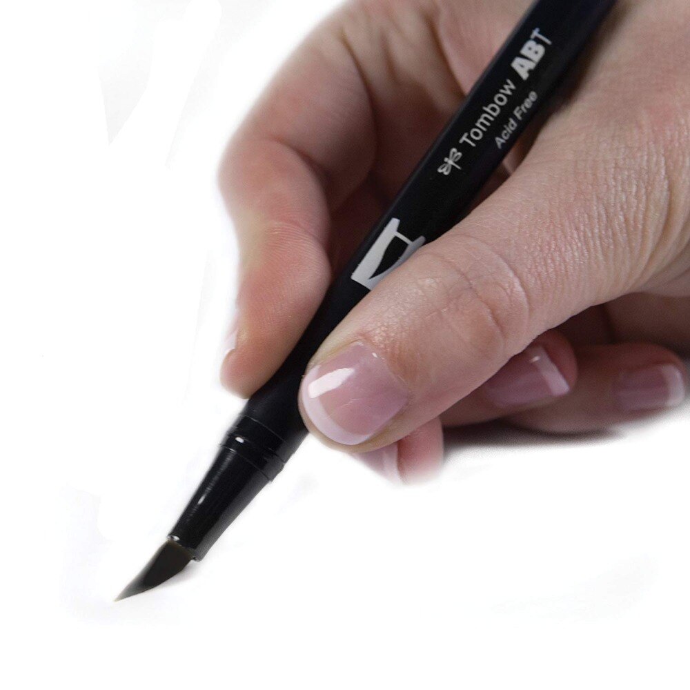 Tombow ABT Dual Brush Pen Art Marker N15 Black 1pc Blendable Brush and Fine Tip Marker Pen For Letting Drawing Writing