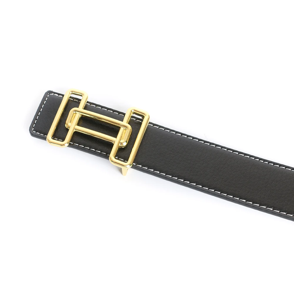 Luxe Pin Gesp Riem Heren Koeienhuid Vrouwen Echt Echt Leren Jurk Riem Voor Jeans Tailleband Blauw: WHITE / 125cm