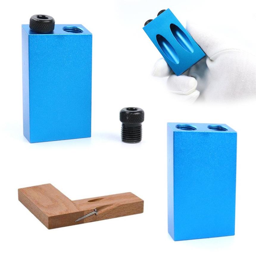 15 degree angle blue woodworking oblique hole locator punch locator wood splicing installation tool three-point drill