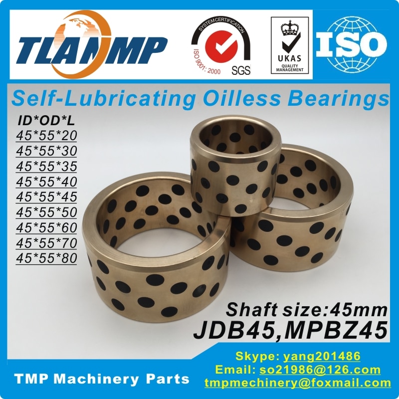 Jdb 4520/4530/4535/4540/4545/4550/4560/4570/4580 grafittkobber oljefrie lagre, selvsmørende impregnerte grafittforinger