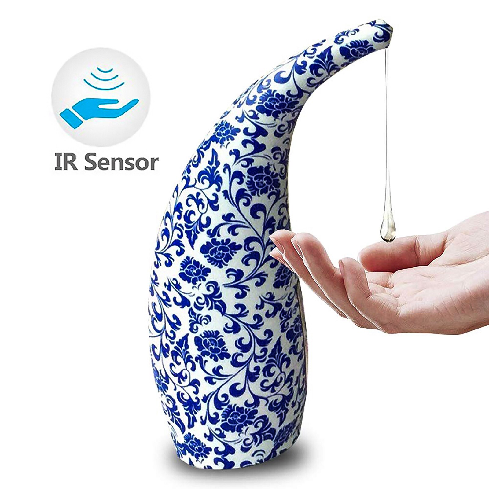 Automatic Soap Dispenser Electric Touchless Infrared Sensor Soap Dispenser Kitchen Dish Liquid Auto Hand Soap Dispenser: blue and white