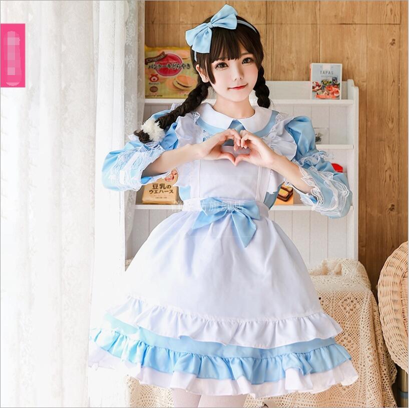 Lolita Long Sleeve Mori Girl Princess Dress Cos Maid Cute Kawaii Dress Retro Court Style Lolita Tea Party Dress Cos Loli: 1 / M