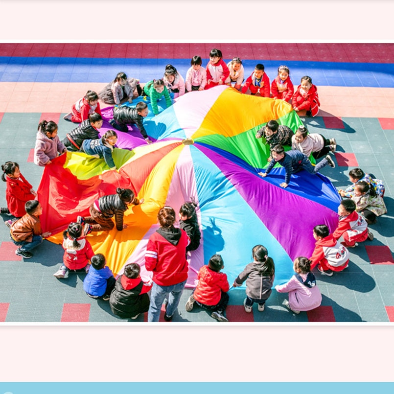 2M/3M/4M/5M Kleuterschool Regenboog Paraplu Stof Parachute Speelgoed Outdoor Sport Games mat Kinderen Oefening Ontwikkeling Leuk Speelgoed