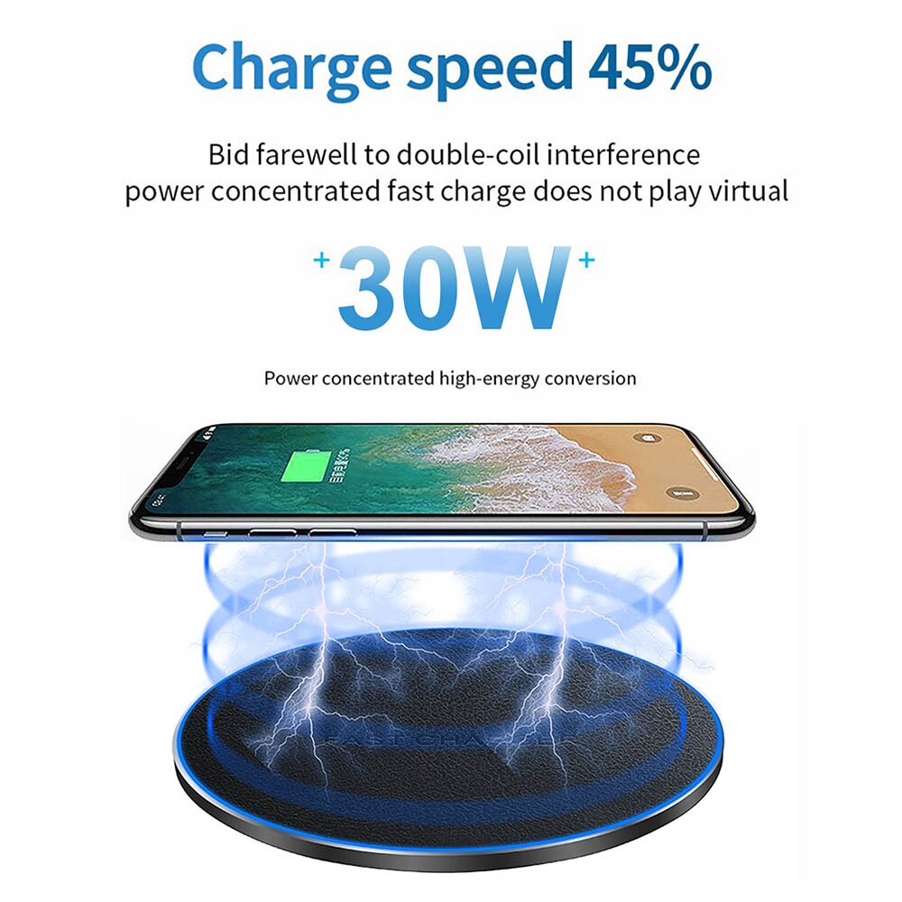 Fdgao 30W Qi Draadloze Oplader Snel Opladen Pad Inductie Quick Charge Voor Iphone 12 11 Xs Xr X 8 samsung S20 S10 S9 Note 20 10