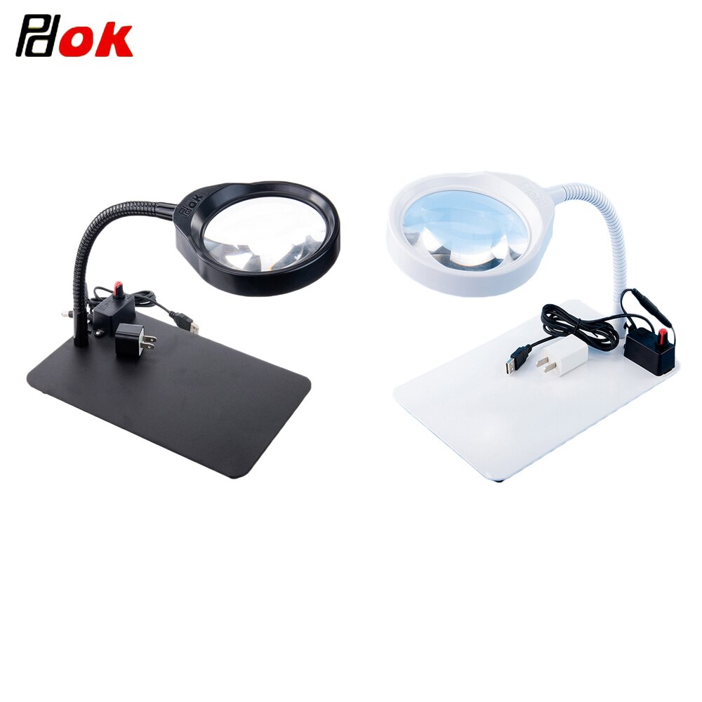 5x 8x 10x Lupe LED Schreibtisch Licht Tageslicht Lupe Tisch Lampe 48 LED Multi-funktion Schreibtisch Vergrößerungs Lampe