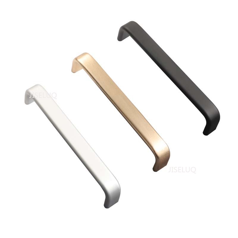 Moderne garderobehåndtak 64mm/96mm/128mm/160mm/192mm solide/hule aluminiumshåndtak kjøkkenmøbelhåndtak skuffhåndtak