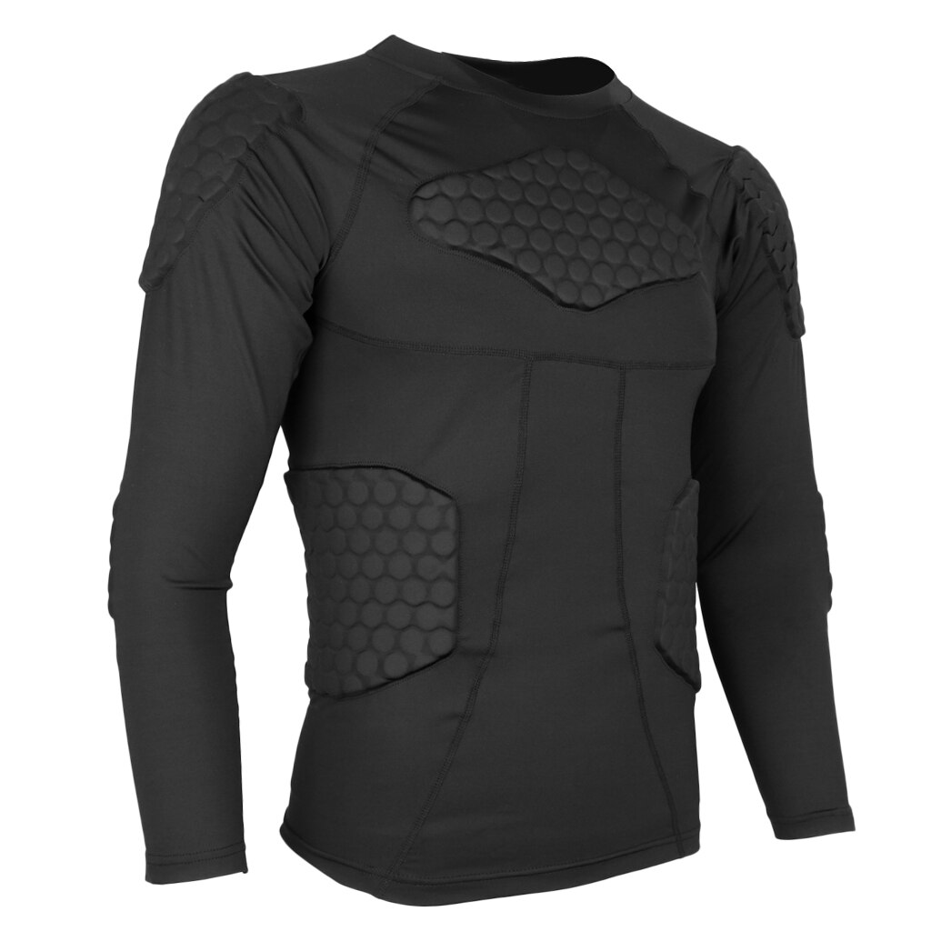 Atmungsaktive Gepolsterte Kompression Shirt Schutz Kleidung Abdeckung mit Schulter Pads für FußBall Radfahren Skifahren