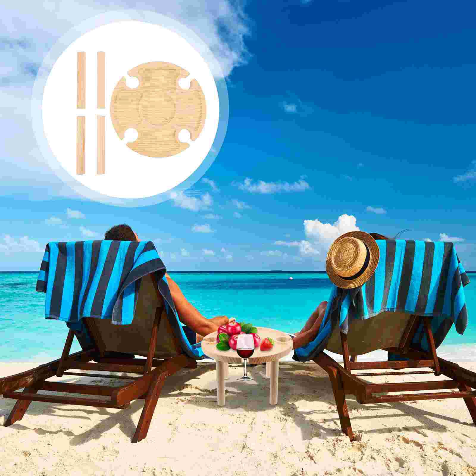 1Pc Outdoor Table Useful Beach Party Table Stable Snacks Food Serving Table