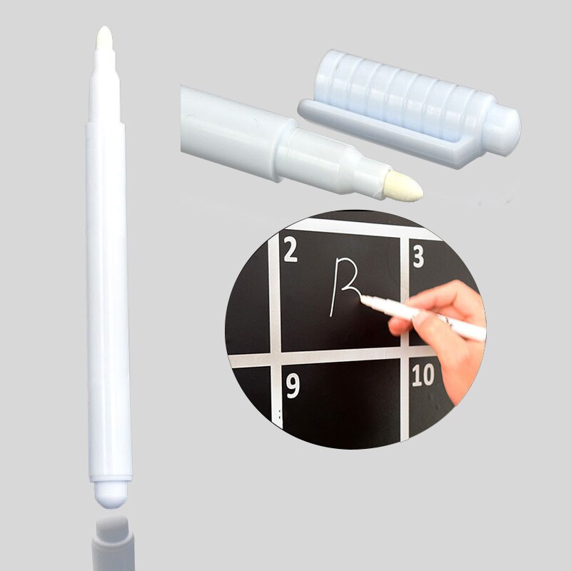 3pcs White Liquid Erase Chalk Pens Convenient Removable Marking Pens for Wall Sticker Glass Windows Blackboard Office Stationery