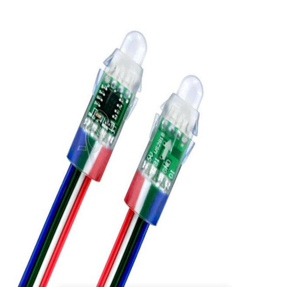 50pcs DC5V 12mm F8 WS2818 addressable LED Pixel Module Light IP68 waterproof LED String one bad node does not affect the others