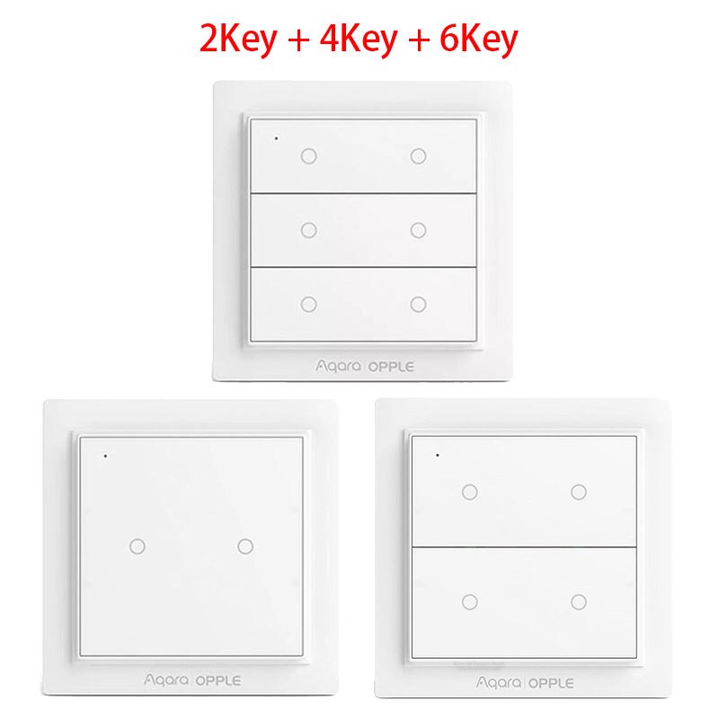 Original Aqara Opple Wireless Switch Zigbee 3.0 Smart Light Switch 2/4/6 Buttons APP Remote Control For Apple Homekit Mijia APP: 2Key 4Key 6Key