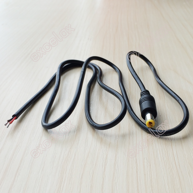 50 teile/los 100cm 5,5x2,1mm DC12V Netzteil Kabel Männlich Jack Stecker Stecker CCTV Sicherheit Kamera 1m 12V DC Energie Blei Zopf