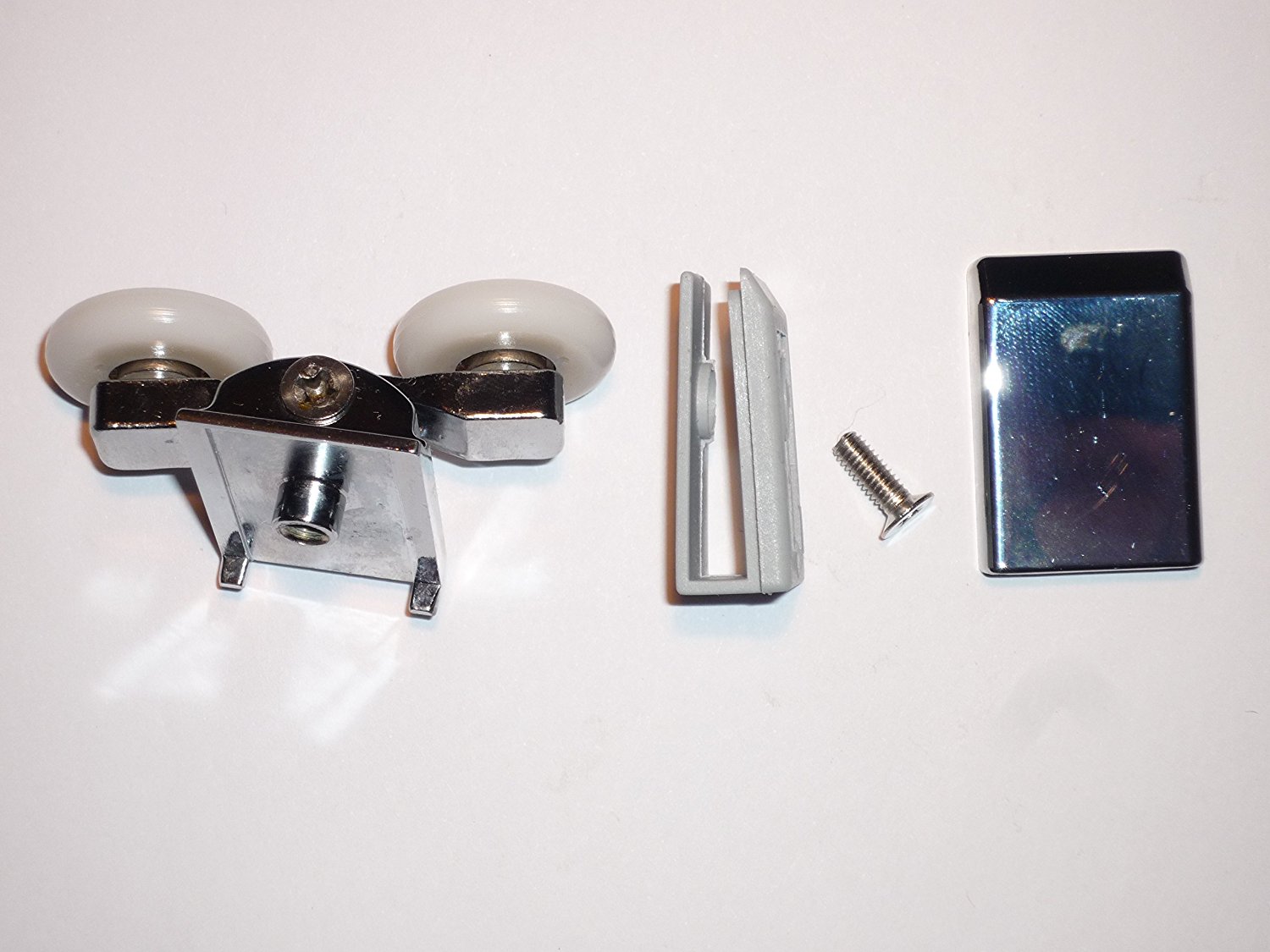 Set of 4 Shower door rollers 2 height adjustable top 2 sprung quick release lowers