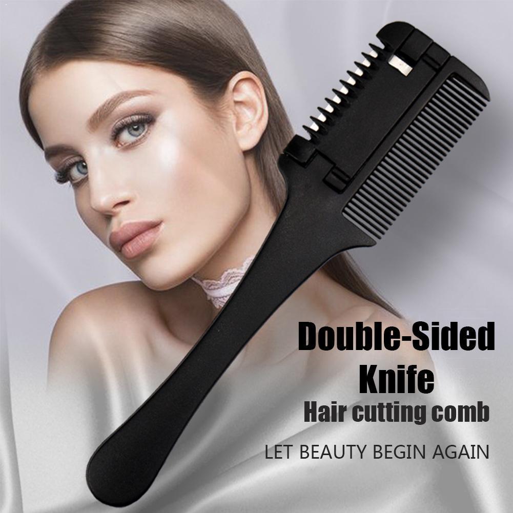 Brainbow 1pc pente de corte cabelo preto lidar com escovas de cabelo lâminas de barbear trimmin com salão de beleza ferramentas de cabelo estilo corte thinnin