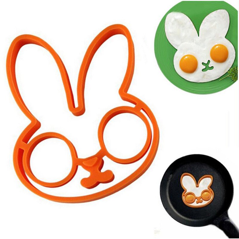 1 stk flerfarget kaninomelett silikon gummi eggform søt kaninform for egg stekt steking pannekake eggring matlaging